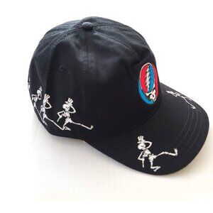 Grateful Dead Steal Your Face Adjustable Cap Hat Snapback OS Black Logo NWOT